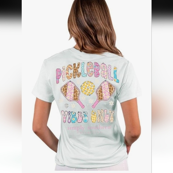 Simply Southern Tops - NWT Youth 'Pickleball Vibes Only' Short Sleeve Tee by Simply Southern Large